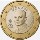 1 euro obiegowe Monaco 2025 - nowy wzór