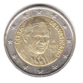2 euro obiegowe Watykan 2007