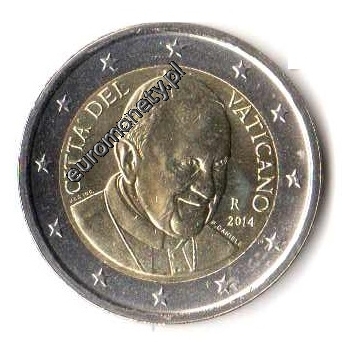 2 euro obiegowe Watykan 2014 - Franciszek