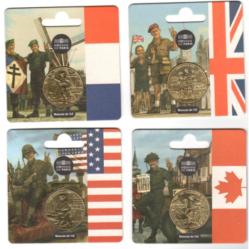 4x 1/4 euro Francja 2025 - Dday