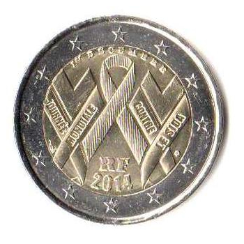 2 euro okolicznościowe Francja 2014 - Światowy Dzień AIDS