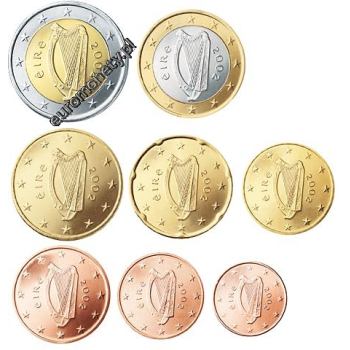 Komplet 8 monet obiegowych Irlandia 2002
