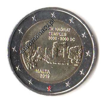 2 euro okolicznościowe Malta 2019 Ta Hagrat - literka F -z rolki