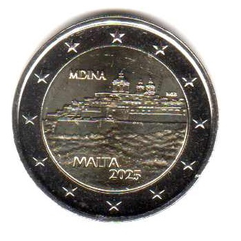 2 euro okolicznościowe Malta 2025 Mdina - luzem