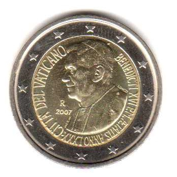 2 euro okolicznościowe Watykan 2007 - luzem