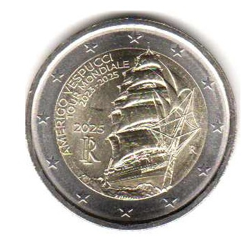 2 euro okolicznościowe Włochy 2025 - Vespucci