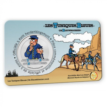 5 euro Belgia 2026 Niebieskie kurtki KOLOR - folder