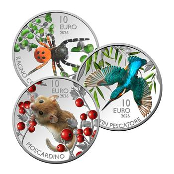 10 euro San Marino 2026 zwierzęta - 3 monety