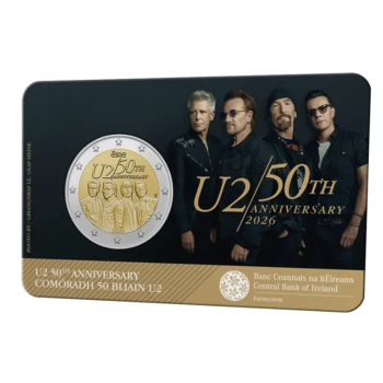 2 euro okolicznościowe Irlandia 2026 zespół U2 - folder