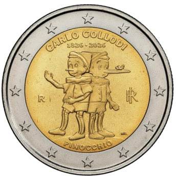 2 euro okolicznościowe Włochy 2026 - Pinokio