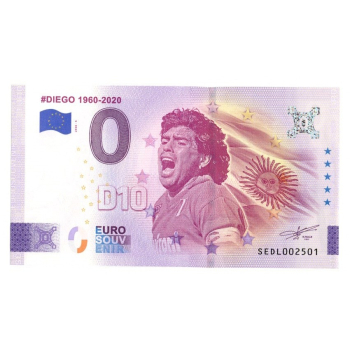 Banknot 0 Euro Souvenir 2026 - Diego Maradonna