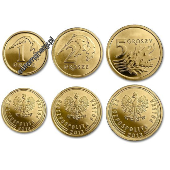 1 grosz + 2 grosze + 5 groszy Polska 2013 Royal